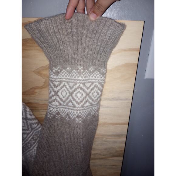 J. Crew Women Marino Wool Blend Sweater XL Crewneck Knit Nordic Winter Geometric - Picture 2 of 4